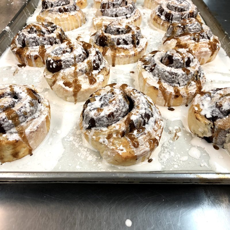Fresh-baked cinnamon rolls